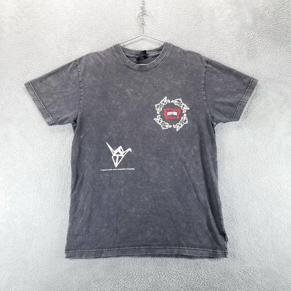 Icecream Shirt Mens M Gray‎ Graphic Streetwear Origami Dog Logo Back Print Tee